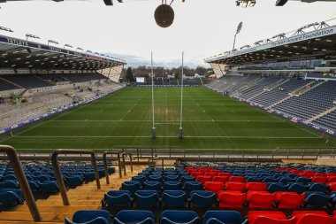 Headingley Stadyumu, 15 Mart 202 tarihinde Leeds Stadyumu 'nda oynanan Betfred Süper Lig 5. Raundu öncesinde Leeds Gergedan' a karşı St Helens maçının genel bir görüntüsü.