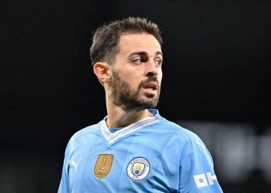 Bernardo Silva of Manchester City, during the Emirates FA Cup Quarter- Final match Manchester City vs Newcastle United at Etihad Stadium, Manchester, United Kingdom, 16th March 202 clipart