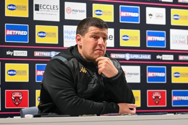 Matt Peet Wigan Warriors baş antrenörü Betfred Süper Lig 5. Raundda Salford Red Devils Wigan Warriors 'a karşı Salford Community Stadyumu, Eccles, Birleşik Krallık, 14 Mart 202