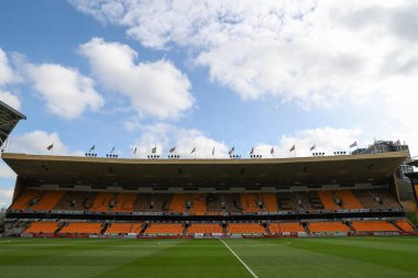 Wolverhampton Wanderers 'ın evi olan Molineux' nun genel görünümü, 16 Mart 202 tarihinde Birleşik Krallık 'ın başkenti Wolverhampton' da oynanan ve Wolverhampton Wanderers 'ın Coventry City' e karşı oynadığı son karşılaşma olan FA Cup Quarter 'ın önünde.