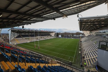 Headingley Stadyumu, 15 Mart 202 tarihinde Leeds Stadyumu 'nda oynanan Betfred Süper Lig 5. Raundu öncesinde Leeds Gergedan' a karşı St Helens maçının genel bir görüntüsü.
