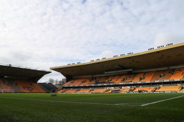 Wolverhampton Wanderers 'ın evi olan Molineux' nun genel görünümü, 16 Mart 202 tarihinde Birleşik Krallık 'ın başkenti Wolverhampton' da oynanan ve Wolverhampton Wanderers 'ın Coventry City' e karşı oynadığı son karşılaşma olan FA Cup Quarter 'ın önünde.
