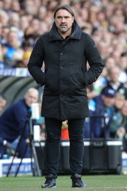 Leeds United 'ın Daniel Farke teknik direktörü. 17 Mart 202' de Leeds United, Leeds Road, İngiltere 'de Millwall maçında Leeds United' a karşı.