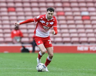 Barnsley takımından Corey O 'Keeffe, 16 Mart 202' de Oakwell, Barnsley 'de oynanan 1.