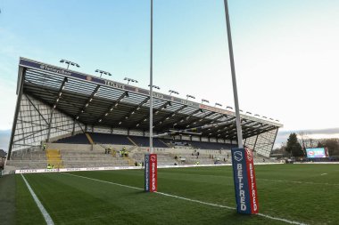 Headingley Stadyumu, 15 Mart 202 tarihinde Leeds Stadyumu 'nda oynanan Betfred Süper Lig 5. Raundu öncesinde Leeds Gergedan' a karşı St Helens maçının genel bir görüntüsü.