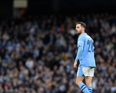 Manchester City 'den Bernardo Silva, 16 Mart 202 tarihinde Birleşik Krallık Etihad Stadyumu' nda Manchester City ile Newcastle United arasındaki son karşılaşma sırasında