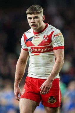 St. Helens 'den Jack Welsby 15 Mart 202' de Headingley Stadyumu 'nda oynanan 5. Betfred Süper Lig karşılaşmasında Leeds Gergedan St. Helens' e karşı.