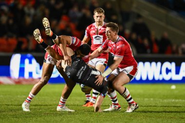 Jai Field of Wigan Warriors, Salford Red Devils - Wigan Warriors maçında Salford Red Devils - Salford Community Stadyumu, Eccles, Birleşik Krallık, 14 Mart 202