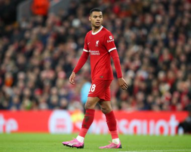 Liverpool 'dan Cody Gakpo, UEFA Avrupa Ligi maçı sırasında Anfield, Liverpool, Birleşik Krallık' ta Liverpool - Sparta Prag maçında 14 Mart 202