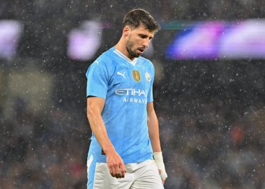 Manchester City 'den Rben Dias, 16 Mart 2024 tarihinde Birleşik Krallık Etihad Stadyumu' nda Manchester City 'nin Newcastle United' a karşı oynadığı FA Cup Quarter- final maçı sırasında