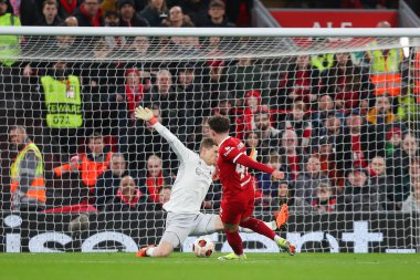 Liverpool 'dan Bobby Clark, Anfield, Liverpool, İngiltere' de 14 Mart 202 'de oynanan UEFA Avrupa Ligi karşılaşmasında Liverpool' un Sparta Prag 'a karşı oynadığı maçta Liverpool' u 2-0 yendi.