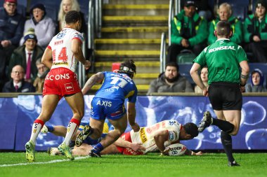 St. Helens takımından Waqa Blake, 15 Mart 202 'de Headingley Stadyumu' nda oynanan Betfred Süper Lig 5. Raundunda Leeds Gergedan 'a karşı St Helens maçına gidiyor.