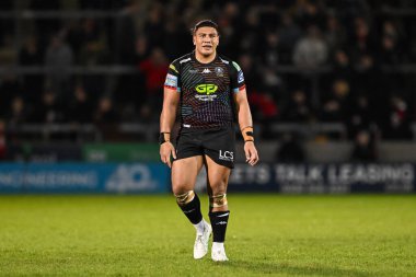 Wigan Warriors 'dan Patrick Mago 5. Betfred Süper Lig karşılaşmasında Salford Red Devils, Wigan Warriors' a karşı Salford Community Stadyumu, Eccles, İngiltere, 14 Mart 202