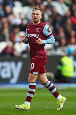 West Ham United 'dan Jarrod Bowen Premier Lig karşılaşmasında West Ham United, Aston Villa' ya karşı Londra Stadyumu, 17 Mart 202