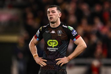 Wigan Warriors 'dan Jake Wardle 5. Betfred Süper Lig karşılaşmasında Salford Red Devils, Wigan Warriors' a karşı Salford Community Stadyumu, Eccles, İngiltere, 14 Mart 202