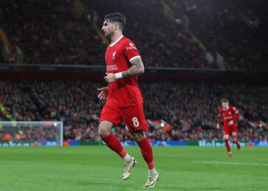 Liverpool 'dan Dominik Szoboszlai, UEFA Avrupa Ligi maçı sırasında Anfield, Liverpool, Birleşik Krallık' ta Liverpool - Sparta Prag maçında, 14 Mart 202