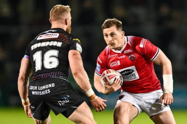 Salford Red Devils takımından Andrew Dixon Salford Red Devils 'e karşı Wigan Warriors maçında 14 Mart 202' de oynanan Betfred Süper Lig karşılaşmasında sahada.