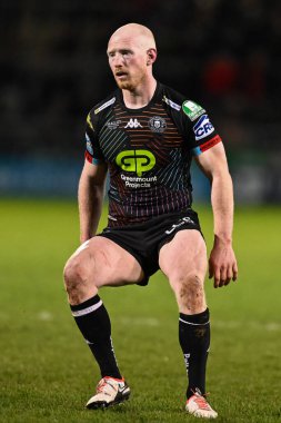 Wigan Warriors 'dan Liam Farrell 5. Betfred Süper Lig karşılaşmasında Salford Red Devils, Wigan Warriors' a karşı Salford Community Stadyumu, Eccles, Birleşik Krallık, 14 Mart 202