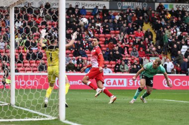 Barnsley 'den Jon Russell, 16 Mart 202' de Oakwell, Barnsley 'de oynanan 1. Gökyüzü İddia Ligi karşılaşmasında gol atarken görülüyor.