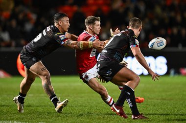 Salford Red Devils 'den Chris Atkin, Salford Community Stadyumu' nda oynanan Salford Red Devils - Wigan Warriors maçında 5.