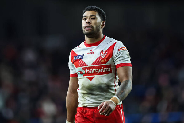 Waqa Blake of St. Helens during the Betfred Super League Round 5 match Leeds Rhinos vs St Helens at Headingley Stadium, Leeds, United Kingdom, 15th March 202