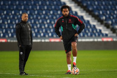 Manchester United 'dan Tom Huddlestone Premier League 2 U23 karşılaşmasında West Bromwich Albion Manchester United' a karşı The Hawthorns, West Bromwich, İngiltere, 18 Mart 202