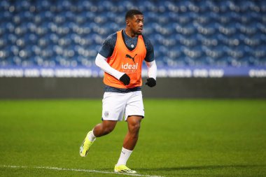 Jovan Malcom of West Bromwich Albion during the pre-game warm up ahead of the Premier League 2 U23 match West Bromwich Albion vs Manchester United at The Hawthorns, West Bromwich, United Kingdom, 18th March 202 clipart