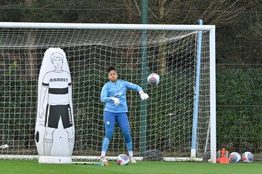 Manchester City Women 'dan Khiara Keating, Manchester City Women Eğitim oturumu sırasında Etihad Campus, Manchester, İngiltere, 19 Mart 202