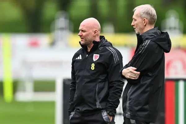 Rob Page Manager Wales Warms Ahead Wales Open Training Session — Stock Photo, Image