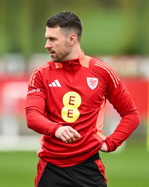 Aaron Ramsey Wales Warms Ahead Wales Open Training Session Vale — Stock Photo, Image
