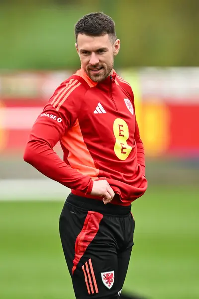 Aaron Ramsey Wales Warms Ahead Wales Open Training Session Vale — Stock Photo, Image
