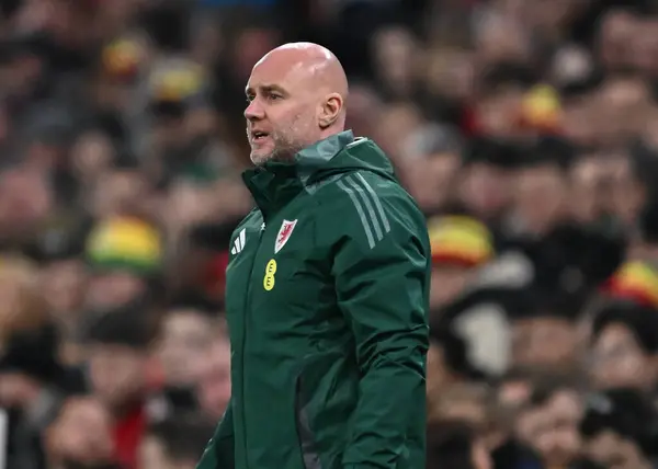 Rob Page Manager Wales Watches Uefa Euro Qualifiers Play Semi — Stock Photo, Image