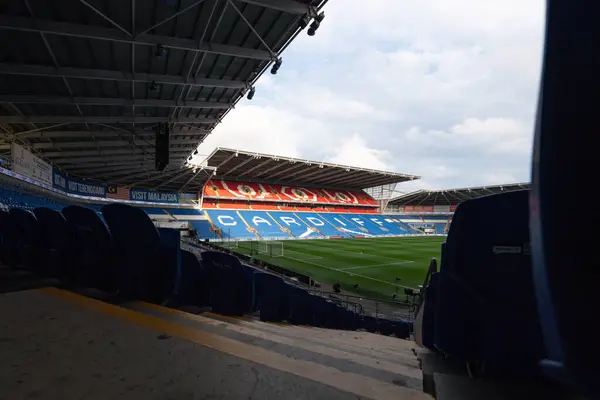 Yleisnäkymä Cardiff City Stadiumille Ennen Uefa Euro Qualifiers Play Semifinaalia — kuvapankkivalokuva