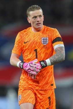 İngiltere 'nin Wembley Stadyumu' nda oynanan Uluslararası Dostluk karşılaşmasında İngiltere 'den Jordan Pickford, 23 Mart 202
