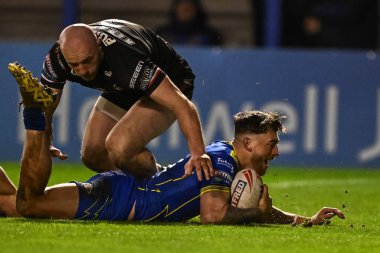 Warrington Wolves 'tan Matty Ashton, 23 Mart 202' de Warrington, İngiltere 'deki Halliwell Jones Stadyumu' nda oynanan Warrington Wolves - London Broncos maçında Betfred Challenge Kupası 'na katıldı.