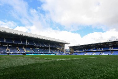 Goodison Park 'ın, 24 Mart 202' de Goodison Park, Liverpool 'da oynanan FA Kadınlar Süper Ligi karşılaşması öncesinde Everton Women vs Liverpool Women maçının genel görünümü