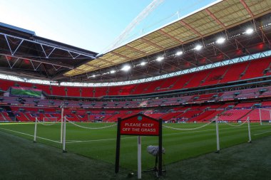 Wembley Stadyumu 'nun, 23 Mart 202' de Wembley Stadyumu 'nda oynanan Uluslararası Dostluk karşılaşması sırasında genel bir görüntüsü.