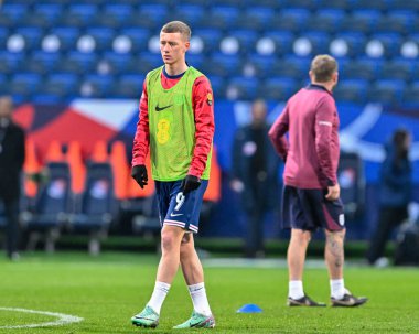 İngiltere 'den Jay Stansfield, UEFA Euro U21 Grubu F Grubu maçında İngiltere U21-Lüksemburg U21' e karşı Toughsheet Community Stadyumu, Bolton, Birleşik Krallık, 26 Mart 202