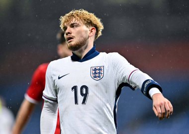 İngiltere 'den Harvey Elliott, UEFA Euro U21 F Grubu maçında İngiltere - Lüksemburg U21 - Toughsheet Community Stadyumu, Bolton, Birleşik Krallık, 26 Mart 202
