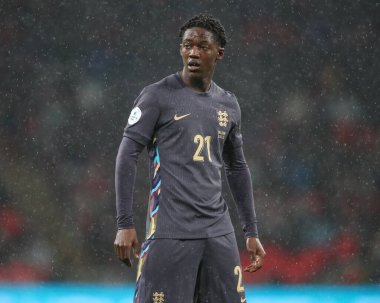 İngiltere 'den Kobbie Mainoo Uluslararası Dostluk maçı sırasında İngiltere - Belçika Wembley Stadyumu, Londra, 26 Mart 202