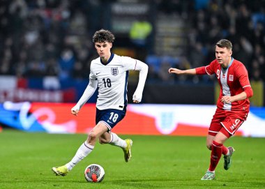 Archie Gray of England in action, during the UEFA Euro U21 Qualifiers Group F match England U21 vs Luxembourg U21 at Toughsheet Community Stadium, Bolton, United Kingdom, 26th March 202 clipart