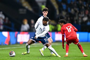İngiltere 'den Noni Madueke, UEFA Euro U21 Kalifiye Grubu F karşılaşmasında İngiltere U21 Lüksemburg U21' e karşı Toughsheet Community Stadyumu, Bolton, Birleşik Krallık, 26 Mart 202