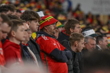 UEFA Euro Elemeleri Eleme Grubu A karşılaşması sırasında Cardiff City Stadyumu 'nda Galler ile Polonya arasında 26 Mart 202' de gerginlik tırmandı.