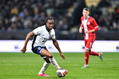 İngiltere 'den Jamie Bynoe-Gittens, UEFA Euro U21 Kalifiye Grubu F karşılaşmasında İngiltere U21 Lüksemburg U21' e karşı Toughsheet Community Stadyumu, Bolton, Birleşik Krallık, 26 Mart 202