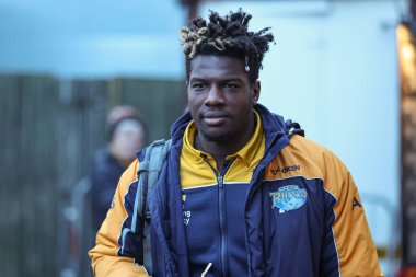 Justin Sangare of Leeds Rhinos arrives during the Betfred Super League Round 6 match Castleford Tigers vs Leeds Rhinos at The Mend-A-Hose Jungle, Castleford, United Kingdom, 28th March 202 clipart