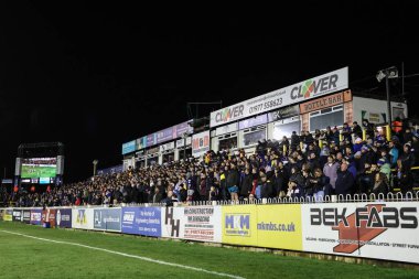 Leeds taraftarları Betfred Süper Lig 6. Raundunda Castleford Tigers, Leeds Gergedanları 'na karşı The Mend-A-Hose Jungle, Castleford, Birleşik Krallık, 28 Mart 202