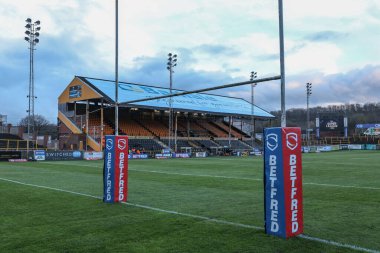Betfred Süper Lig 6. Raundunda The Mend-A-Hose Jungle, Castleford, Birleşik Krallık 'ta Castleford Tigers - Leeds Rhinos maçının genel görünümü