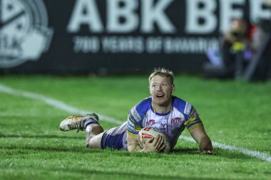Lachlan Miller of Leeds Rhinos goes over for a try during the Betfred Super League Round 6 match Castleford Tigers vs Leeds Rhinos at The Mend-A-Hose Jungle, Castleford, United Kingdom, 28th March 202 clipart