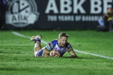 Leeds Rhinos 'tan Lachlan Miller, 28 Mart 202' de İngiltere 'nin Castleford kentinde oynanan Betfred Süper Lig 6. raundunda Castleford Tigers - Leeds Rhinos maçında sahaya çıkıyor.