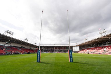 Betfred Süper Lig 6. Raundunda St Helens 'in Wigan Warriors' a karşı oynadığı St Helens maçı sırasında St Helens Stadyumu, St Helens, Birleşik Krallık, 29 Mart 202